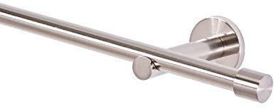 Gardinenstange 16mm 1-Lauf Edelstahloptik Metall, 120