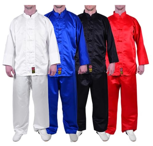 MAR | White Traditional Kung Fu Uniform, Kung Fu Suit | Men & Women; Kids & Adult Sizes | Kung Fu Trousers; Polyester Satin Fabric, Kung Fu Outfit, Senior Uniform for Instructors (4/170)