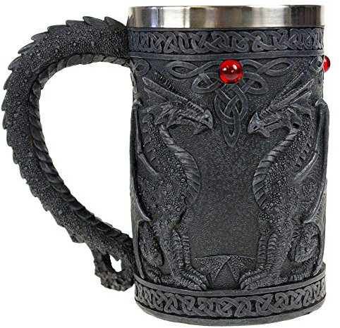 Nemesis Now Black Wing Bierkrug, 18 cm, Schwarz