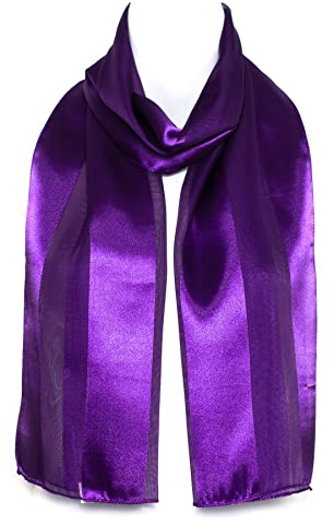 Hat To Socks Premium Chiffon Satin Scarf for Women - Korean Made Lightweight Sheer Fashion Wrap, Soft Elegant Shawl