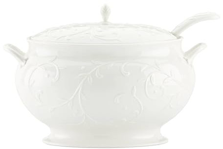 Lenox Opal Innocence sculpté recouvert Soupière avec louche, 10–1/10,2 cm