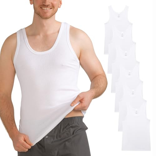 MT 6-pack herr bomull undertröja Classic – finribbad eller dubbelribbad