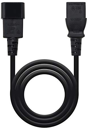 NANOCABLE 10.22.0202 - Cavo di alimentazione per CPU o monitor, C13 / H-C14 / M, 100% rame AWG18, nero, 1.5mts