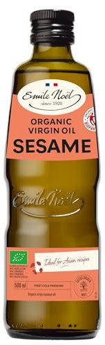 EMILE NOEL - Organic Virgin Sesame Oil, Sweet Hazelnut Taste, First Cold Pressed, Everyday Cooking Including Asian Recipes and Salads, Fairtrade, Vegan, Environmentally Friendly 500ml Bottle