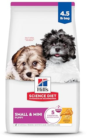 Hill's Science Diet Puppy Small & Mini Dry Dog Food, Chicken & Brown Rice, 4.5 lb. Bag