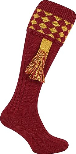 JACK PYKE Harlequin Shooting Socks with Garters 8 to 11 UK
