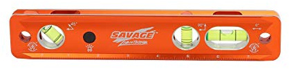 Swanson Tool Co TLL049M Savage Lightning Aluminum Torpedo Magnetic Illuminated Levels, 9, 3 Vials