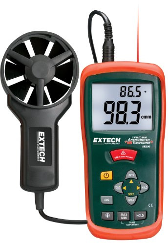 Extech AN200 CFM/CMM Mini Thermo-Anemometer with Built-in Infrared Thermometer