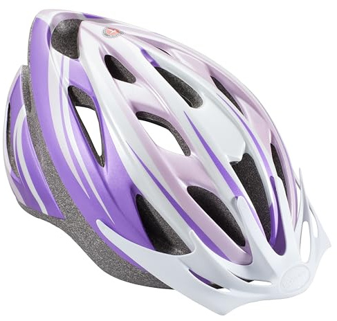 Schwinn Thrasher Boys and Girls Bike Helmet, Kids Age 8-14 Year Old, Dial Fit Adjustment, Lightweight, Fit 54-58cm, Youth, Purple/White