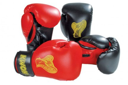 Kwon Guantes de Boxeo Cobra para Niños - Guantes de perforación con Estilo para niños y niñas - Guantes de Entrenamiento Juvenil de Boxeo para el Combate, Puñetazo, Kickboxing, MMA - Negro, 6 oz