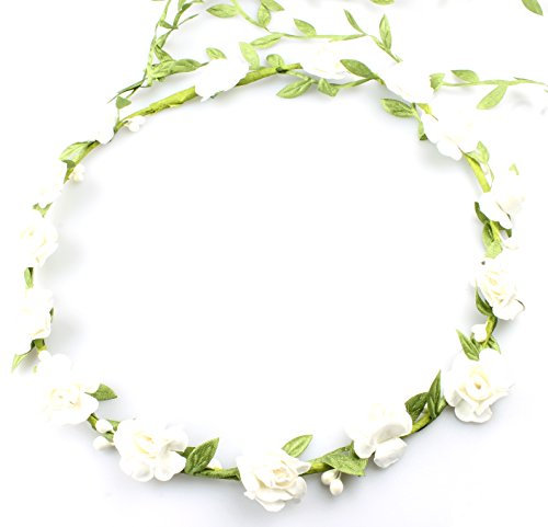 Couronne de fleurs pour festival, mariage, vacances, bal de fin d'année, cheveux blancs