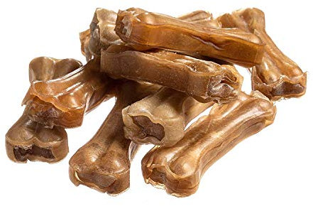 Bontoy Hundekauknochen I 40 Stück x 8 cm I Naturprodukt aus Reiner Rinderhaut I proteinreich und gut für die Kaumuskulatur ihres Hundes