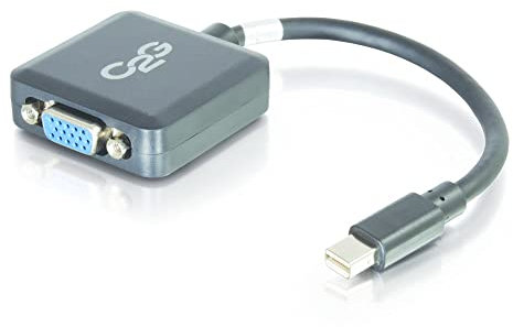 C2G 20cm Mini DisplayPort M/VGA F 0,2 m VGA (D-Sub) Negro - Adaptadores de cable de vídeo (0,2 m, Mini DisplayPort, VGA (D-Sub), Negro, Macho/Hembra)