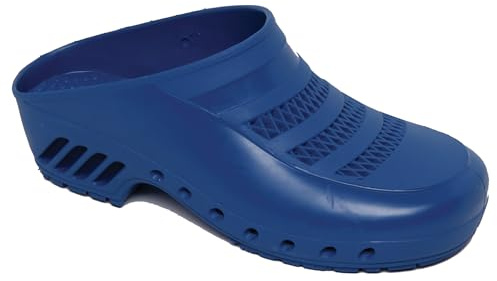 Gima - Zoccoli Professionali, Anatomici, Unisex, Antiscivolo, Antistatici, Tomaia Forata, Suola Forata, Colore Blu, Misura 42 EU, 1 Paio