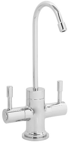 Westbrass Contemporary Two Handle Instant Hot/Cold Water Dispenser Faucet, Polished Chrome, D2051-26