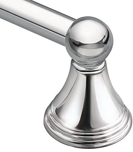 Moen Preston Collection Chrome 24-Inch Single Bathroom Towel Bar, Wall Mounted Hanger for Bath or Kitchen, DN8424CH