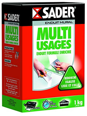 Sader Enduit Multi-Usage poudre 1kg (boîte en carton), Blanc