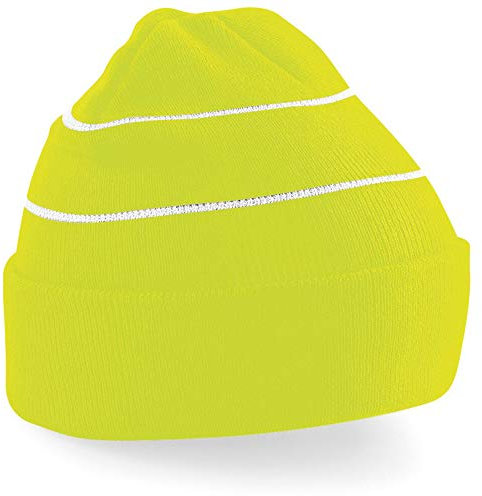 Beechfield Unisex Enhanced-viz Hi-vis Knitted Winter Hat Baseballkappe, Gelb (Fluoreszierendes Gelb), Einheitsgröße