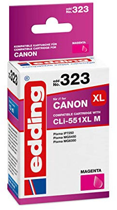 edding Druckerpatrone EDD-323 - Einzelpatrone - Magenta - 13 ml -Reichweite 845 Seiten - Ersetzt Canon CLI-551XL
