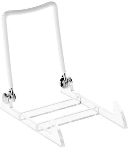 GIBSON HOLDERS 1PL Adjustable White Wire and Clear Acrylic Display Easel, 2.75 W x 3.75 D x 3.5 H, Pack of 3
