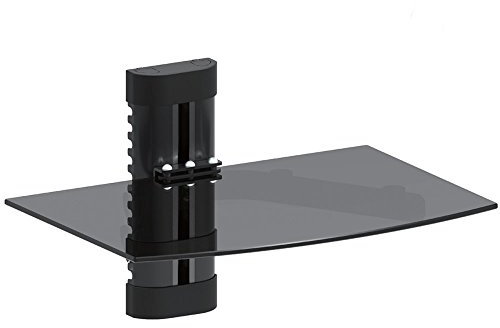 Maclean MC-663 Wandregal 1-Fach Glasregal 8kg Wandhalterung für DVD Player Spielconsolen HiFi Halterung Hängeregal