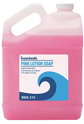 Boardwalk Mild Cleansing Pink Lotion Hand Soap Refill, 1 Gallon Bottle, Cherry Scent, Works in All Dispensers, No Abrasives, Caustics, or Solvents, Made in the USA