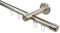 iso-design Gardinenstange Innenlauf 1-läufig 16 mm Durchmesser Farbe Edelstahl Wandmontage Innenlaufstange aus Metall Wandabstand 7 cm, Endstück Kappe, 120 cm
