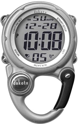 Dakota Digital & Analog Clip Pocket Watch with Alarm & Dual Time
