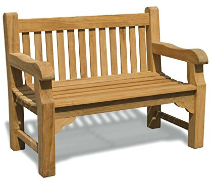 Jati Gladstone 2 Seater FULLY ASSEMBLED Garden Bench - 4ft Teak Park Bench Brand, Quality & Value