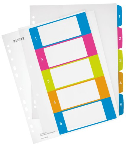 Esselte Leitz 1241 Register WOW bedruckbar 1-5 3er Sparpack