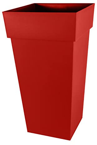 EDA - Pot de Fleur Carré Haut XXL Toscane - Volume 98 L - 43,3 x 43,3 x H.80 cm
