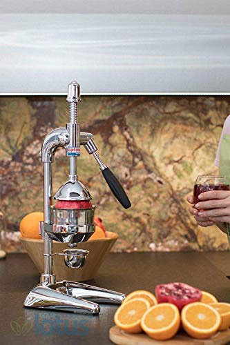 Professionell handkonserverad citruspress, granatäpple, citrusjuicer, krom XL, av Optimum