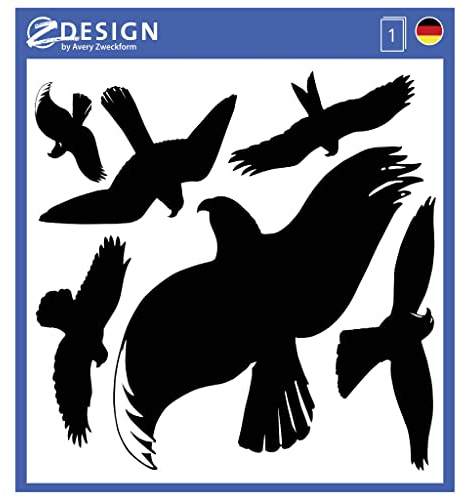 Avery Zweckform 4485 Warning Birds Black (Folie) 6 klistermärken svart