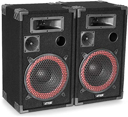 MAX XEN 3510 Red 10-Inch Passive DJ Speakers Pair, 700W - Powerful Passive Loudspeakers for DJs and Sound Enthusiasts - Pair of Skytec 10 Passive Speakers - Perfect for Events, Parties and weddings.