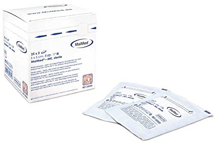 25 paquetes de 2 compresas de gasa estériles de 10 cm x 10 cm, 50 unidades MK