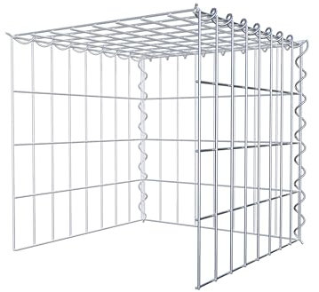 GABIONA Cesta de piedra de gavión rectangular, malla de 5 x 10 cm, profundidad de 40 cm, cesta de cultivo tipo 4, cierre de espiral, galvanizado (40 x 40 x 40 cm)