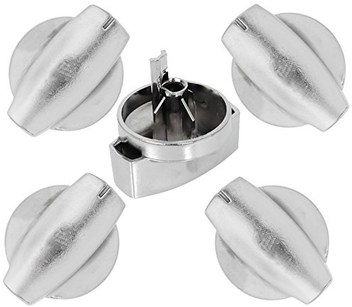 Belling Genuine Hob Hotplate Control Knob Switch (Silver / Chrome - Pack of 4)