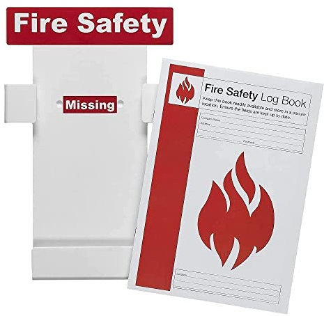 Safety First Aid Group Group Fire Safety Log Book Station with FREE Fire Safety Log Book, A4