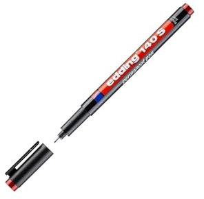 edding 140 S Permanenter Folienschreiber - rot - 1 Stift - Rundspitze 0,3 mm - Stift zum Schreiben auf Glas, Kunststoff, Folien und glatten Oberflächen - schnelltrocknend, wisch- und wasserfest
