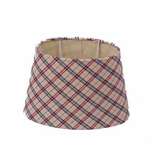 Lampenschirm für Tischleuchte in Oval Oxford Kariert Rot Tischlampe Nachttischlampe