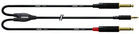 CORDIAL Cable Y adaptador minijack stereo/2 jack mono 1,5 m Cable adaptador Essentials Mini-Jack / Jack