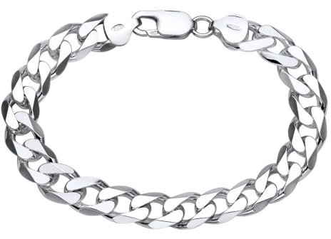 JEWLIX | Herren Panzerkette Armband 925 Sterling Silber 9mm Breit 21cm