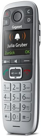 Gigaset E560HX - DECT-Mobilteil mit Ladeschale - Fritzbox-kompatibel - Schnurloses Senioren-Telefon für Router und DECT-Basis - Notruf mit 4 Nummern, silber [Deutsche Version] [Ohne Basis]