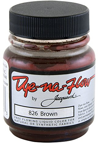 Jacquard Dye-Na-Flow Liquid Fabric Paint, Free Flowing Textile Colour for Silk Painting, Tie Dye and Wood Staining, Permanent Craft Acrylic for Natural Fibres, Brown 66.5ml