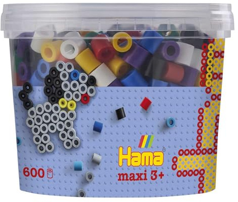 Hama Perlen Dan Import 8570 - Hama Maxi Scatola di Perle, 600 Pezzi