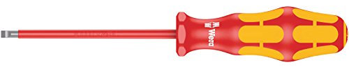 Wera 160 i Kraftform Plus Lasertip VDE Insulated Screwdriver, Slotted 1.2 x 6.5 x 150 mm, 05006125001