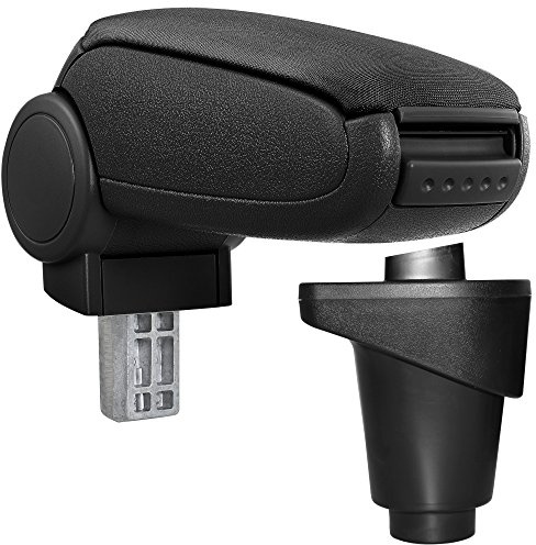 [pro.tec] Bracciolo Centrale - Poggiabraccio con vano portaoggetti - Imbottito - in Tessuto - Nero