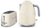 Smeg TSF02CRUK KLF01CRUK | 50s Retro Style 4 Slice Toaster & Kettle Set in Cream
