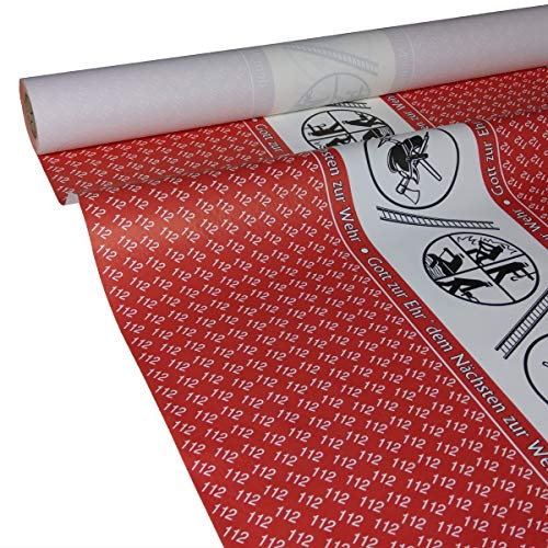 JUNOPAX Papiertischdecke 50m x 1,00m Feuerwehr, nass- und wischfest