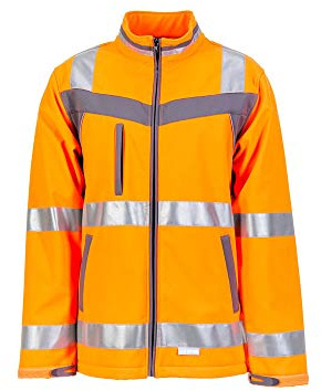 Planam 5660 Plaline High Visibility Softshell Jacket - Farbe: Orange/Schiefer - Größe: 52
